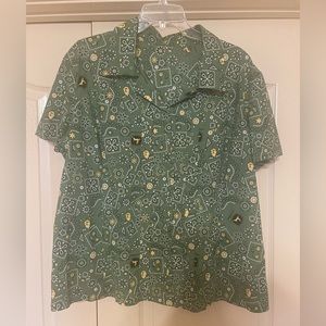 One of a kind, hand made John Deere button up shirt top blouse